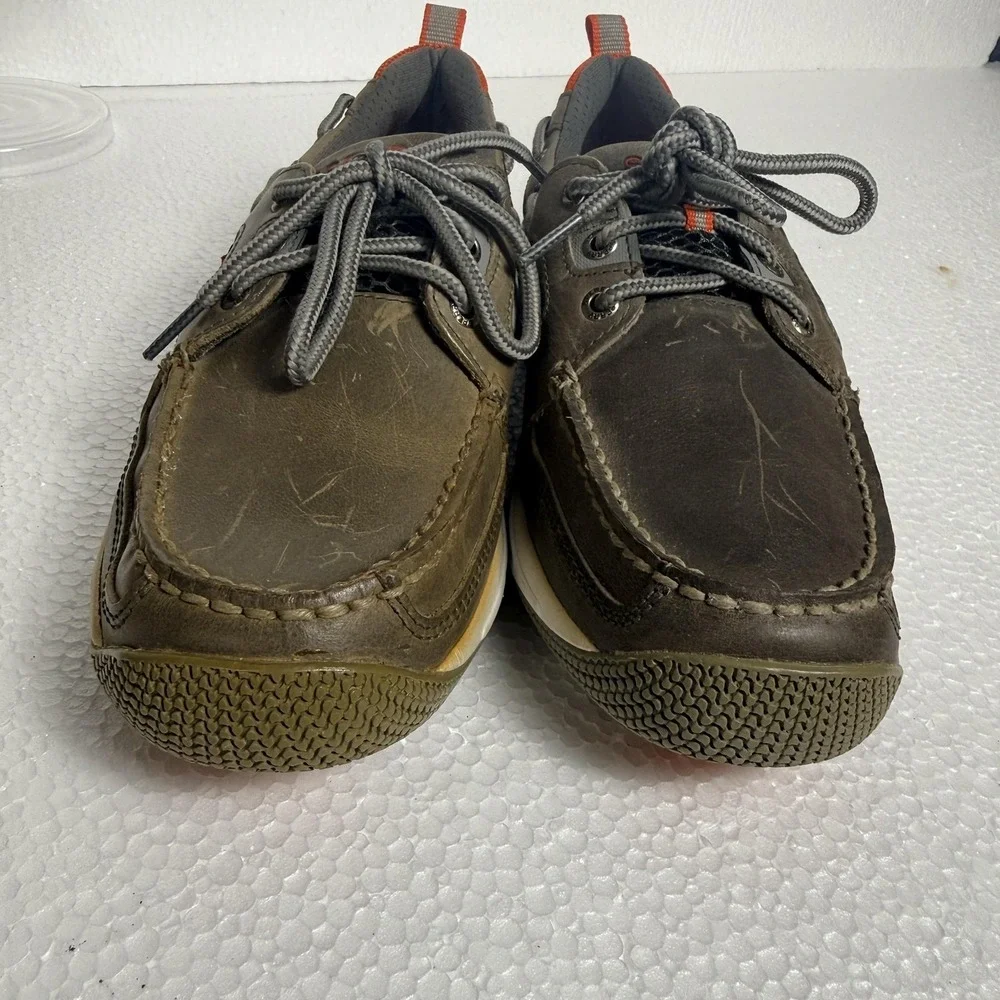 Sperry Shoes Mens Size 8 Brown Leather Boat Sneaker Mesh Lace Up Casual 10528703